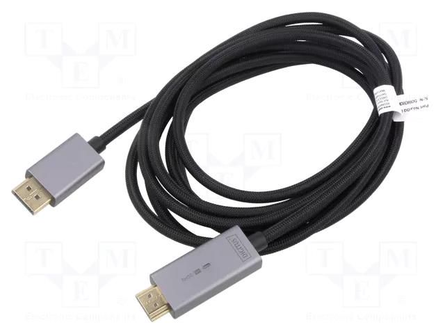 Cable; DisplayPort plug,HDMI plug; DisplayPort 1.2,HDMI 2.0 DIGITUS DB-340202-030-S