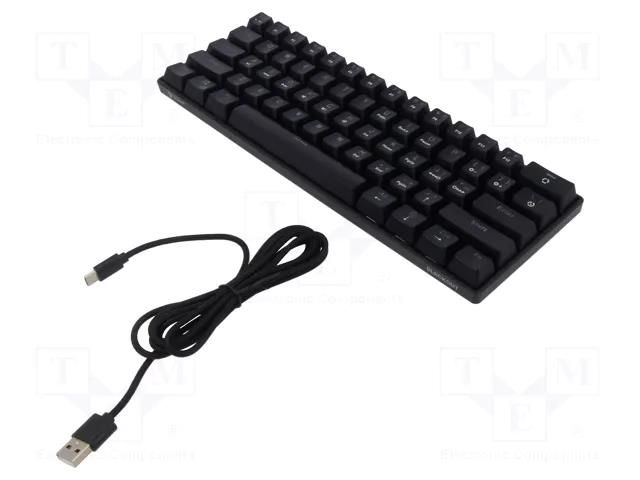 Keyboard; black; USB C; wired,US layout; 1.8m SAVIO SAVGK-BLACKOUT-BL