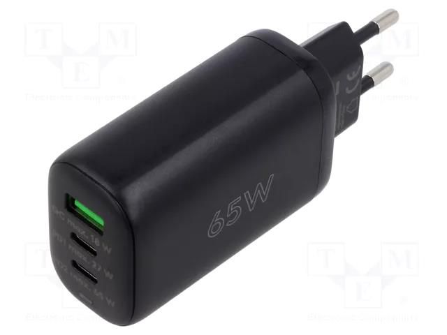 Power supply: switching; mains,plug-in; 5VDC; 65W; 107x45.37x31mm Goobay ZSI-65407