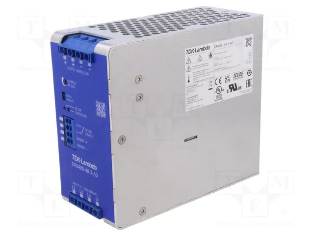 Power supply: switching; for DIN rail; 480W; 48VDC; 10A; -25÷70°C TDK-LAMBDA DRB480-48-3-A0