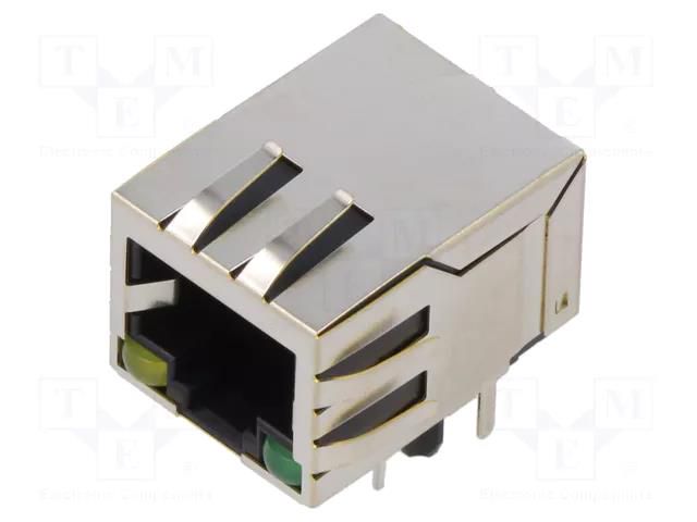 Connector: RJ45; socket; PIN: 8; shielded,with LED; 8p8c; THT ADAM TECH MTJ88TX1FSDPGLG