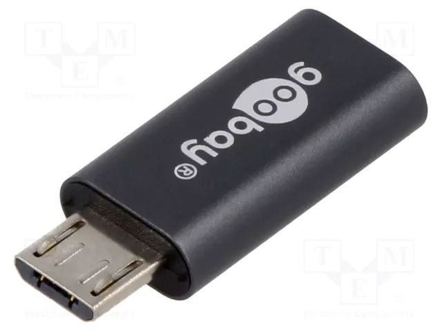 Adapter; USB 2.0; USB B micro plug,USB C socket GOOBAY USB.C-MICRO-GY