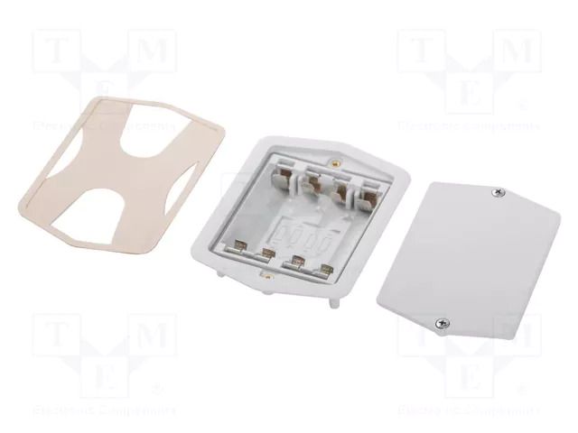 Holder; AA,R6; Batt.no: 4; light grey; IP65 BOPLA BE-4MN-IP-7035