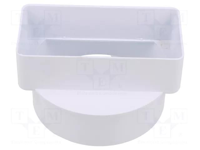 Accessories: round flat connector; white; ABS; Ø100x110mm DOSPEL S.A. 007-0219