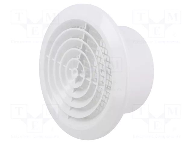Ventilation grille; ABS; white; Ø144x68mm; Ø100mm; 20pcs. DOSPEL S.A. 007-0426