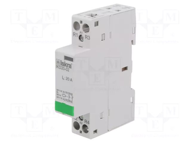 Contactor: 2-pole installation; 20A; 230VAC,220VDC; NC x2; IKD ISKRA IKD20-02/230V