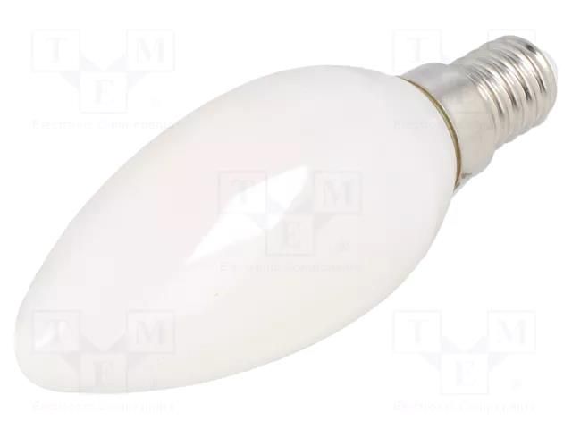 LED lamp; milky; E14; 230VAC; 420lm; 4W; 360°; 4000K GTV Poland LD-C35FL4M-40