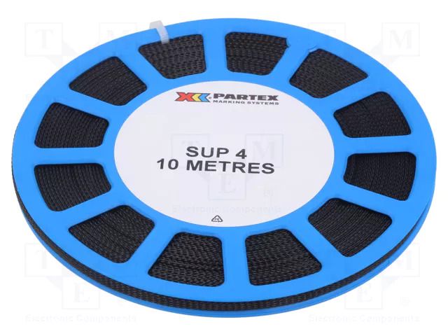 Braid; ØBraid : 3÷7mm; polyester; black; L: 10m; reel; -55÷150°C PARTEX PA-SUP04000DN0