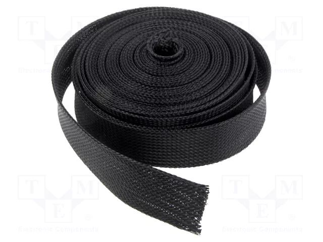 Braid; ØBraid : 20÷35mm; polyester; black; L: 10m; reel; -55÷150°C PARTEX PA-SUP25000DN0
