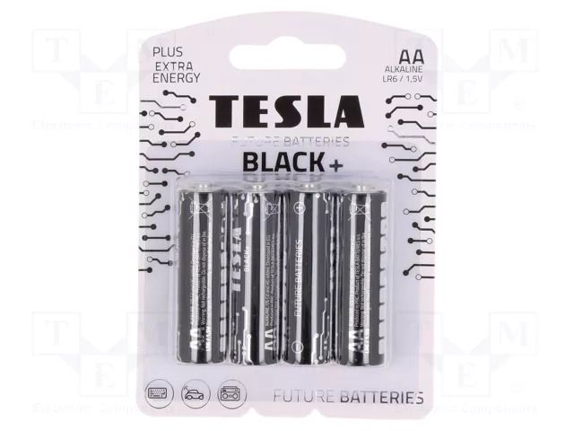Battery: alkaline; AA; 1.5V; non-rechargeable; Ø14.5x50.5mm; 4pcs. TESLA BATTERIES BAT-LR6B/TESLA-B4