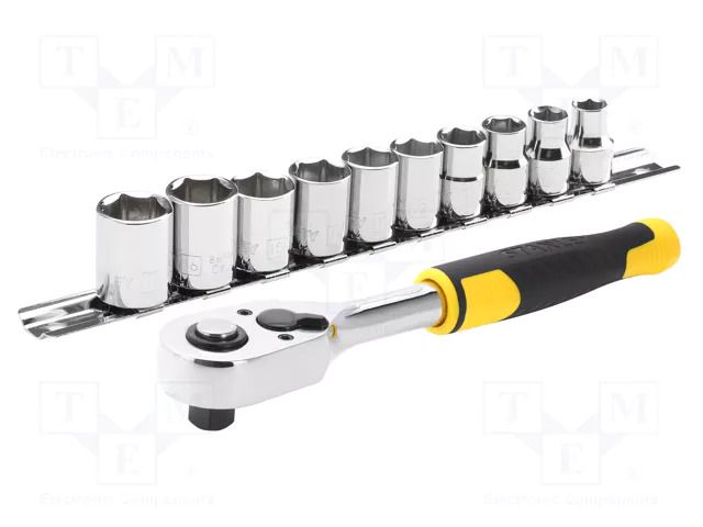 Wrench-set; 6-angles,socket spanner; Mounting: 3/8"; 11pcs. STANLEY STL-STMT82670-0