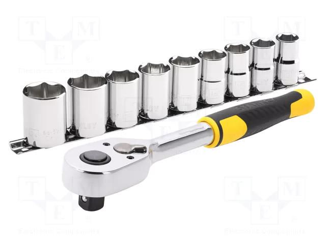 Wrench-set; 6-angles,socket spanner; Mounting: 1/2"; 11pcs. STANLEY STL-STMT82671-0