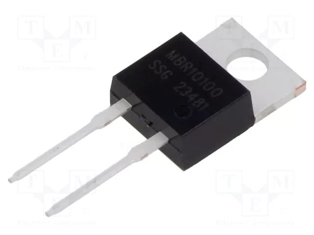 Diode: Schottky rectifying; THT; 100V; 10A; TO220AC; Ufmax: 850mV SMC DIODE SOLUTIONS MBR10100-SMC