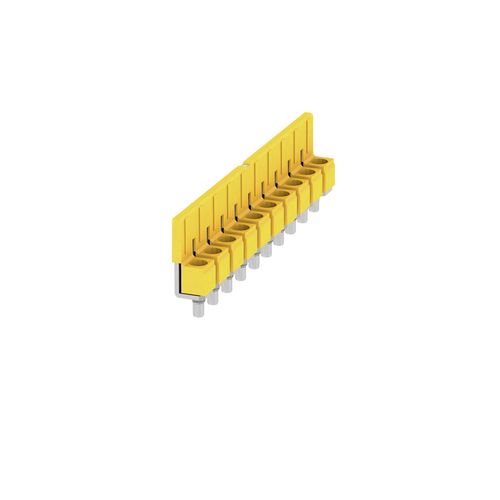 Cross-connector (terminal), when screwed in, Number of poles: 10, Pitch in mm: 8.00, Insulated: Yes, 57 A, yellow Weidmuller 1052260000 04008190153977