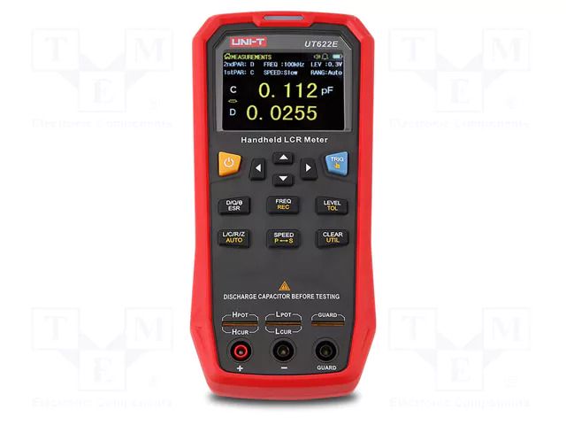 LCR meter; LCD 2,8"; 5 digits; R range: 0÷9.9999MΩ; 0÷99.999mF UNI-T UT622A
