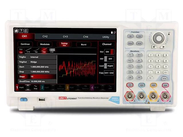 Generator: arbitrary, function; 350MHz; 1280x800; Ch: 4 UNI-T UTG9354T