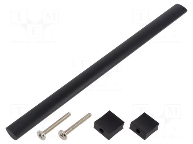 Holder; aluminium; matt black; H: 30.5mm; L: 244mm; W: 15.5mm; handle GTV Poland GTV-UA-B031122420M