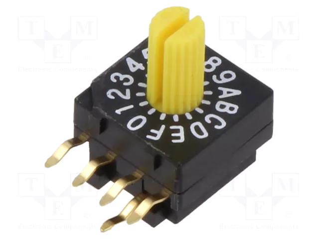 Encoding switch; Pos: 16; PCB,THT; 100mΩ; DC load @R: 0.03A/15VDC KNITTER-SWITCH DRR4016
