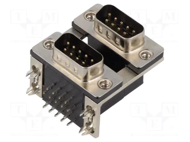 D-Sub; PIN: 9; socket; male; angled 90°; THT; Type: double CONNFLY DS1082-01-9M9M0B13