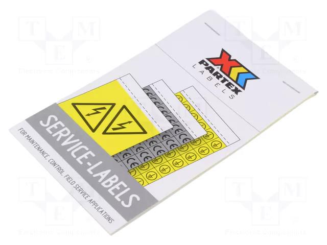 Safety sign; acrylic,self-adhesive folie; W: 75mm; H: 75mm; yellow PARTEX PLB42917