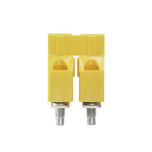 Cross-connector (terminal), when screwed in, Number of poles: 2, Pitch in mm: 11.90, Insulated: Yes, 101 A, yellow Weidmuller 1053260000 04008190036553