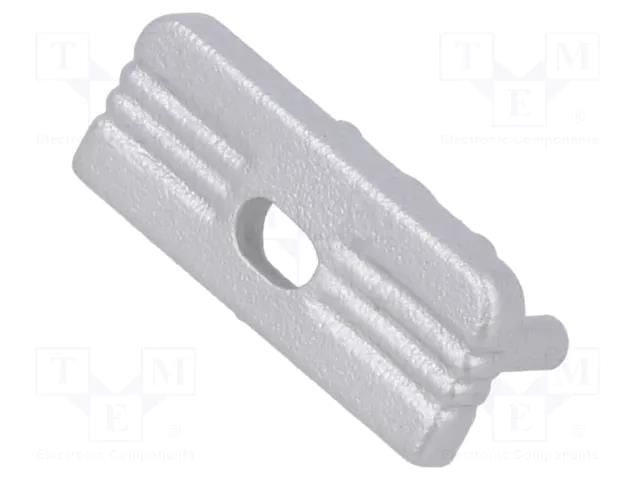 Cap for LED profiles; silver; 20pcs; ABS; GEN2,with hole TOPMET TOP.77540040