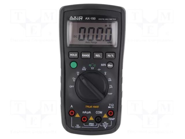 Digital multimeter; LCD; 3,5 digit (3999); 3x/s; True RMS AC AXIOMET AX-150