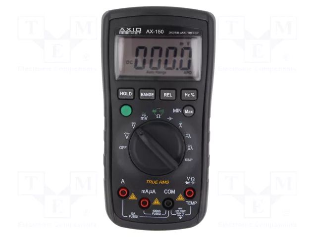 Digital multimeter; LCD; 3,5 digit (3999); 3x/s; True RMS AC AXIOMET AX-150