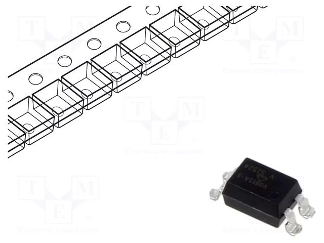 Optocoupler; SMD; Ch: 1; OUT: transistor; Uinsul: 5kV; Uce: 70V; SMD4 VISHAY VO615A-3X019T