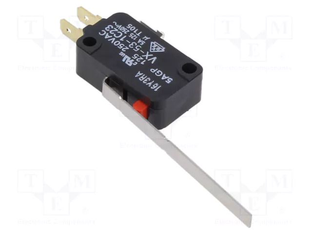 Microswitch SNAP ACTION; 5A/125VAC; with lever; SPDT; ON-(ON) OMRON Electronic Components VX-53-1C23