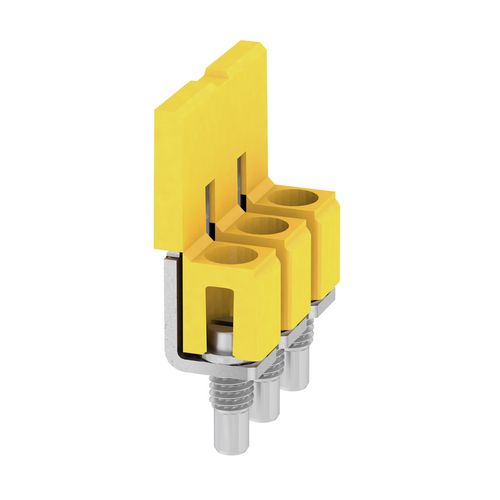 Cross-connector (terminal), when screwed in, Number of poles: 3, Pitch in mm: 6.10, Insulated: Yes, 41 A, yellow Weidmuller 1054560000 04008190168971