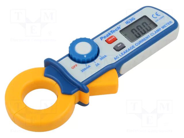 Meter: leakage current; digital,pincers type; LCD; 200mA,2A,200A PEAKTECH PKT-P1636