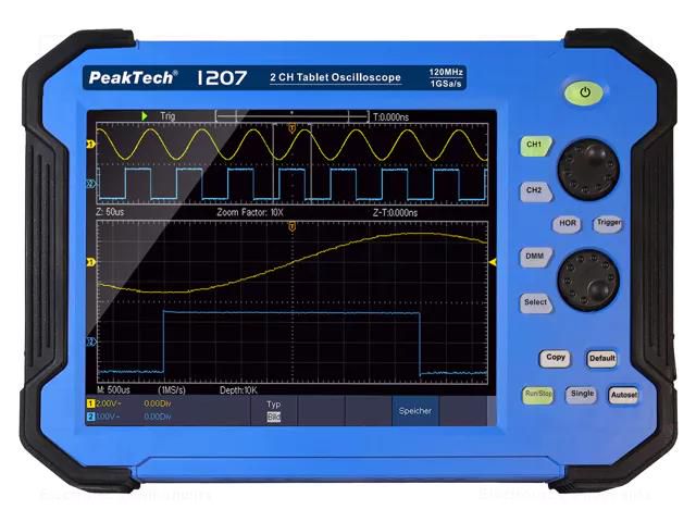 Handheld oscilloscope; 120MHz; 8bit; LCD 8"; Ch: 2; 1Gsps; 40pts PEAKTECH PKT-P1207