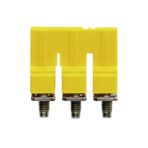 Cross-connector (terminal), when screwed in, Number of poles: 3, Pitch in mm: 8.00, Insulated: Yes, 57 A, yellow Weidmuller 1054760000 04008190174163