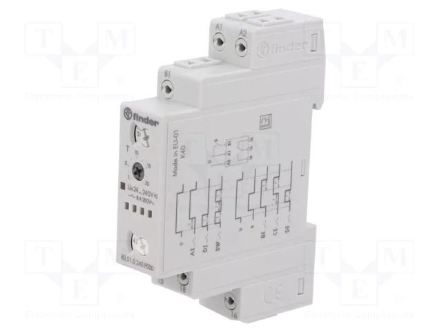 Automation module: timer; 0,1s÷24h; SPDT; 24÷240VAC; 24÷240VDC; 80 FINDER 80.51.0.240.P000