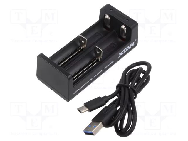Charger: microprocessor-based; Li-Ion; 3.6/3.7V; 0.5A; 5VDC XTAR XTAR-MC2-C