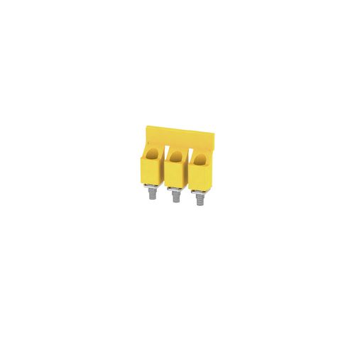 Cross-connector (terminal), when screwed in, Number of poles: 3, Pitch in mm: 11.90, Insulated: Yes, 101 A, yellow Weidmuller 1055160000 04008190149888