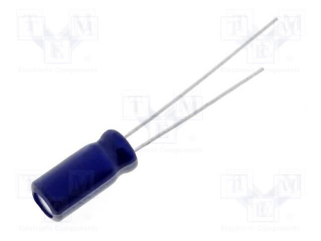 Capacitor: electrolytic; THT; 10uF; 100VDC; Ø5x11mm; Pitch: 2mm SAMWHA CE-10/100P