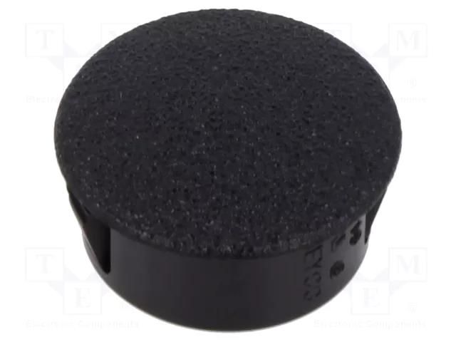 Stopper; H: 11.5mm; Wall thick: 0.8÷1.6mm; black; polyamide KEYSTONE KEYS8606