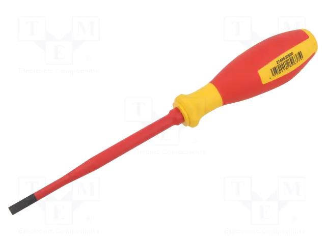 Screwdriver; insulated,slim; slot; 5,5x1,0mm; Blade length: 125mm WEIDMÜLLER W-2749630000