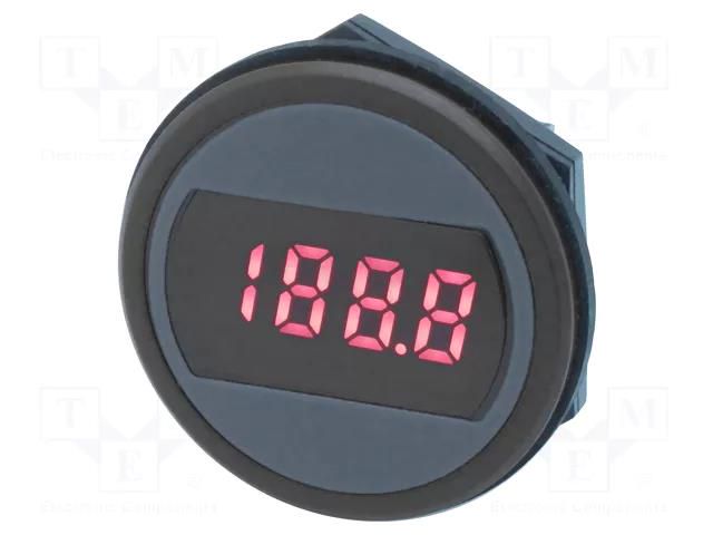 Voltmeter; digital; VAC: 85÷264V; on panel; rear side nut; LED Murata Power Solutions DMR20-1-ACV-R-C