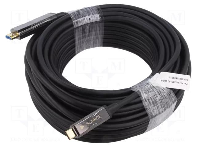 Adapter; HDMI 2.0,optical; HDMI plug,USB C plug; 20m; black DIGITUS AK-330150-200-S