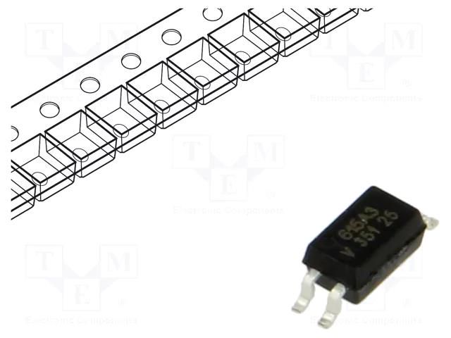 Optocoupler; SMD; Ch: 1; OUT: transistor; Uinsul: 3.75kV; Uce: 80V VISHAY VOS615A-3T