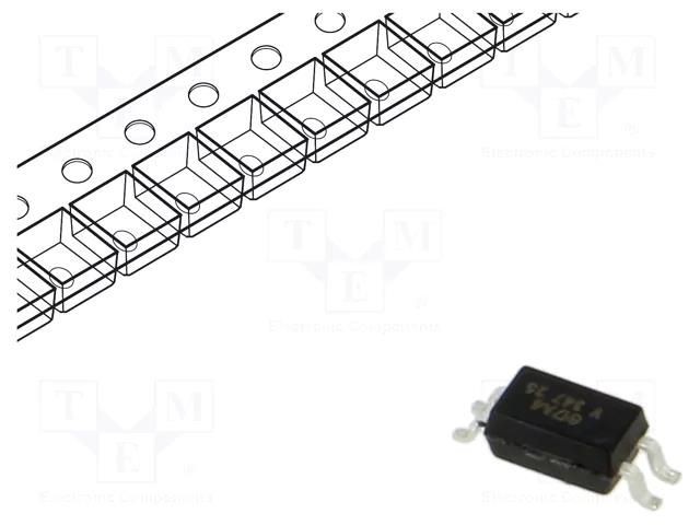 Optocoupler; SMD; Ch: 1; OUT: transistor; Uinsul: 3.75kV; Uce: 80V VISHAY VOS617A-4T