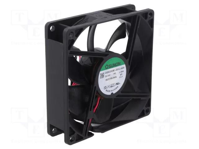 Fan: DC; axial; 24VDC; 92x92x25mm; 126.75m3/h; 47dBA; ball; IP68 SUNON GE92252B1-AE9