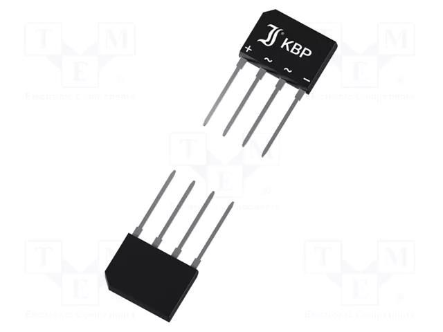 Bridge rectifier: single-phase; Urmax: 600V; If: 3A; Ifsm: 65A; flat DIOTEC SEMICONDUCTOR KBP306G-DIO