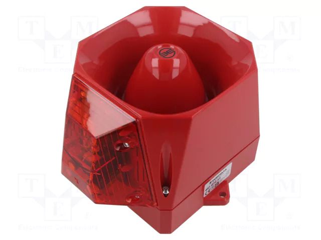 Signaller: lighting-sound; 9÷60VDC; siren,flashing light; red WERMA WER-44101055