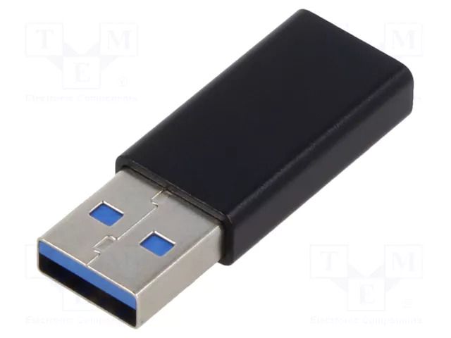 Adapter; USB 3.0; USB A plug,USB C socket; nickel plated; 5Gbps DIGITUS AK-300524-000-S