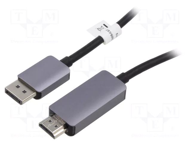 Cable; DisplayPort plug,HDMI plug; DisplayPort 1.4,HDMI 2.1 DIGITUS DB-340305-010-S