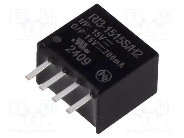 Converter: DC/DC; 3W; Uin: 13.5÷16.5VDC; Uout: 15VDC; Iout: 200mA RECOM RI3-1515S/H2
